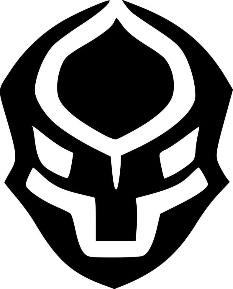 black and white of evil monster icon vector