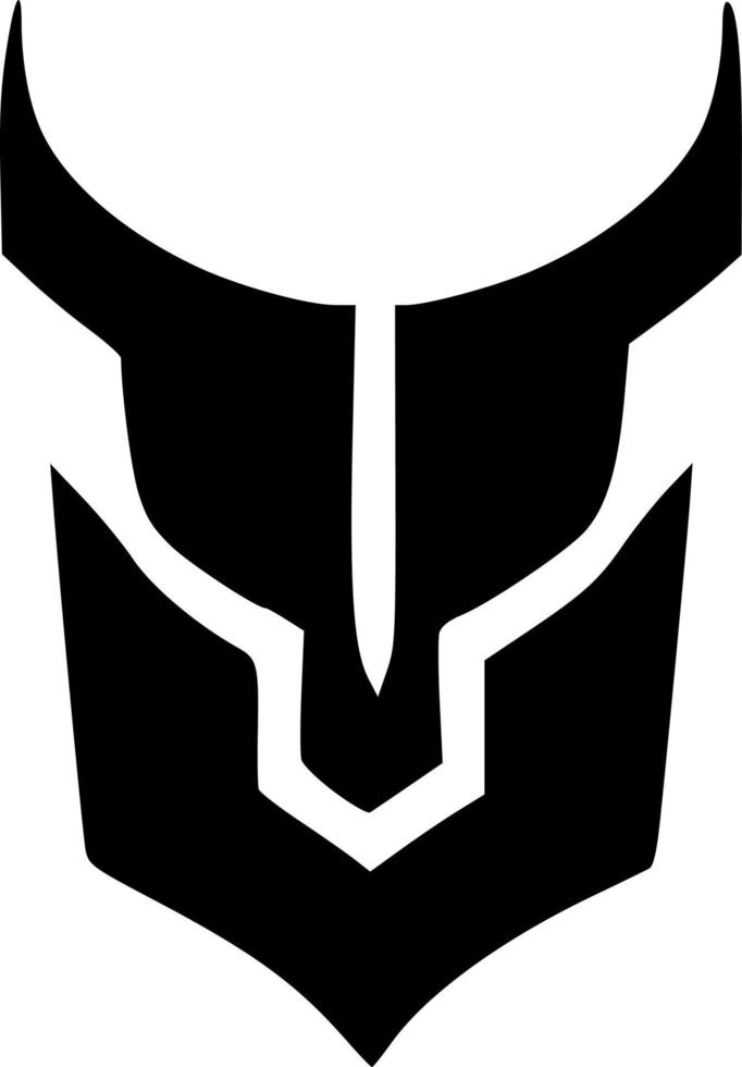 black and white of evil monster icon vector