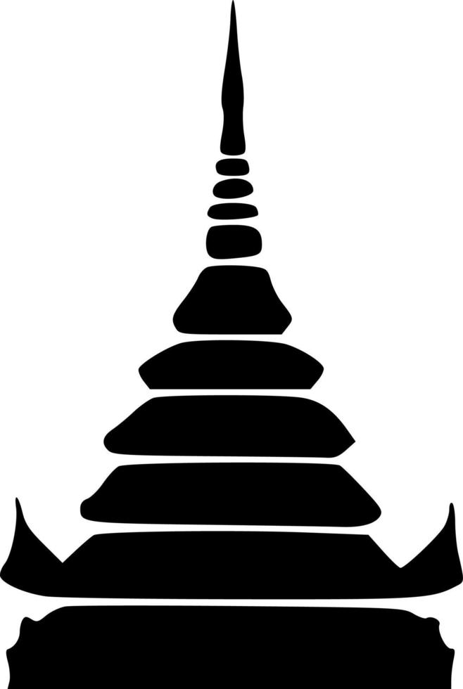 negro y blanco de templo icono vector