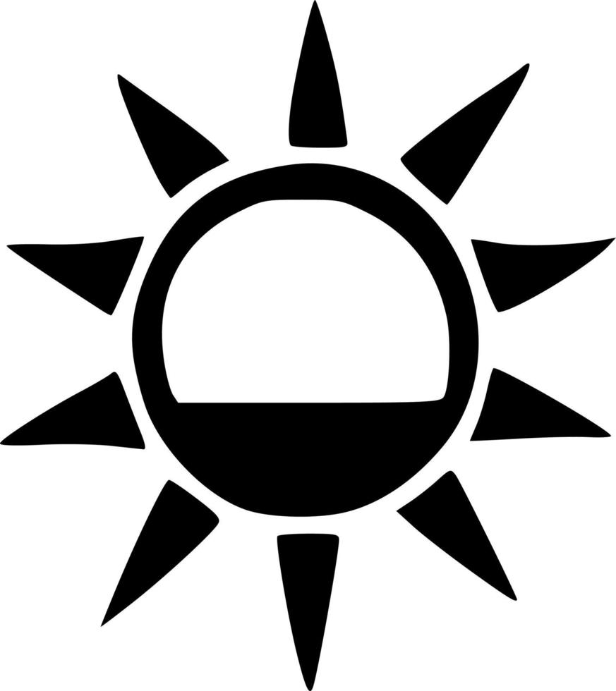 black and white of sun icon vector