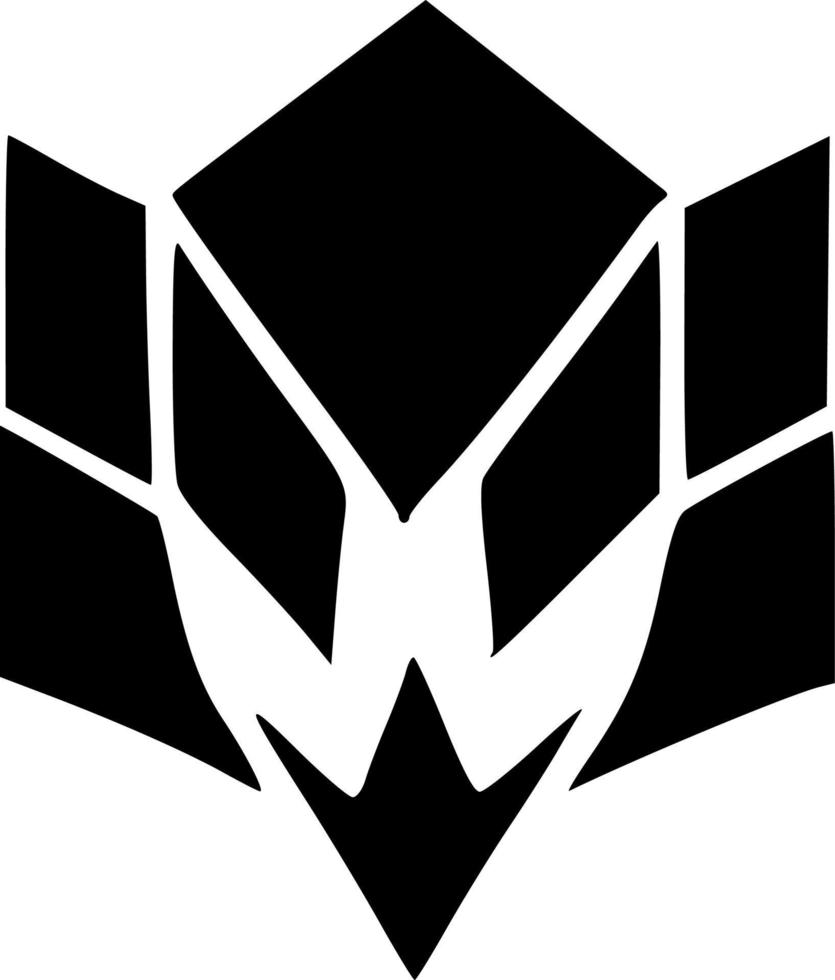 black and white of evil monster icon vector