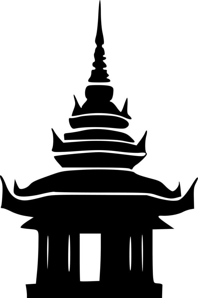 negro y blanco de templo icono vector
