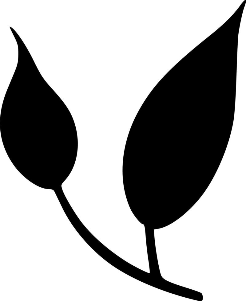 black and white of leaf icon vector