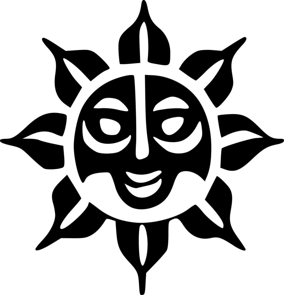 black and white of sun icon vector