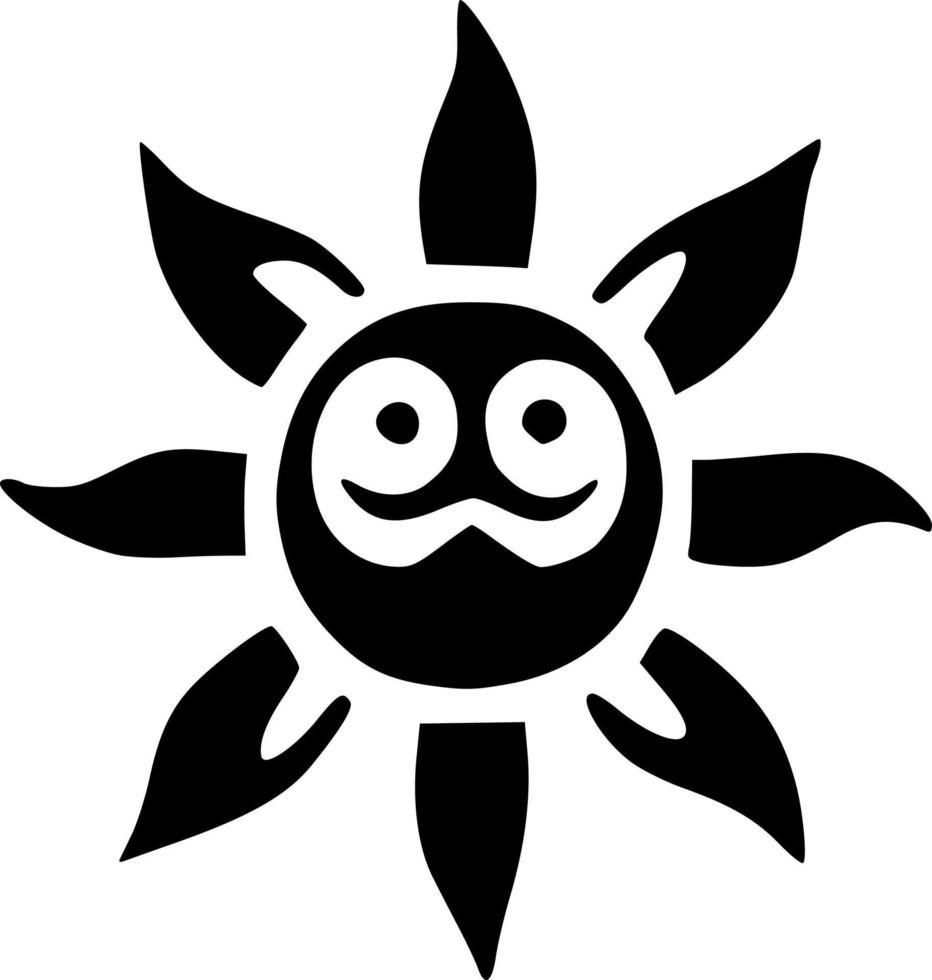 black and white of sun icon vector