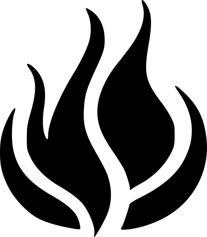 black and white of fire icon vector