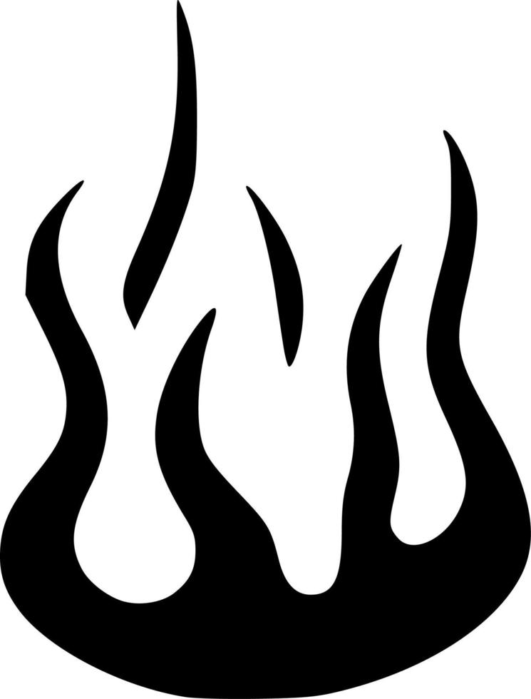 black and white of fire icon vector