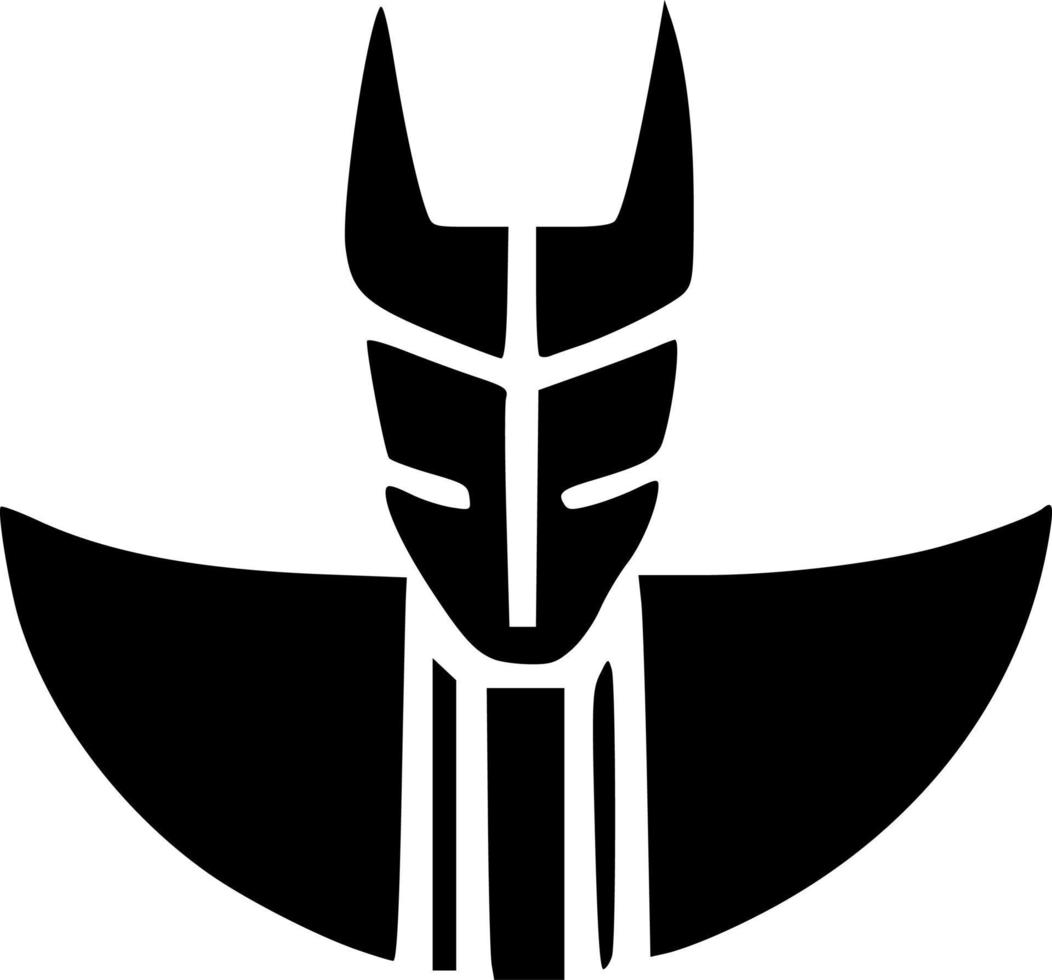 black and white of anubis god vector