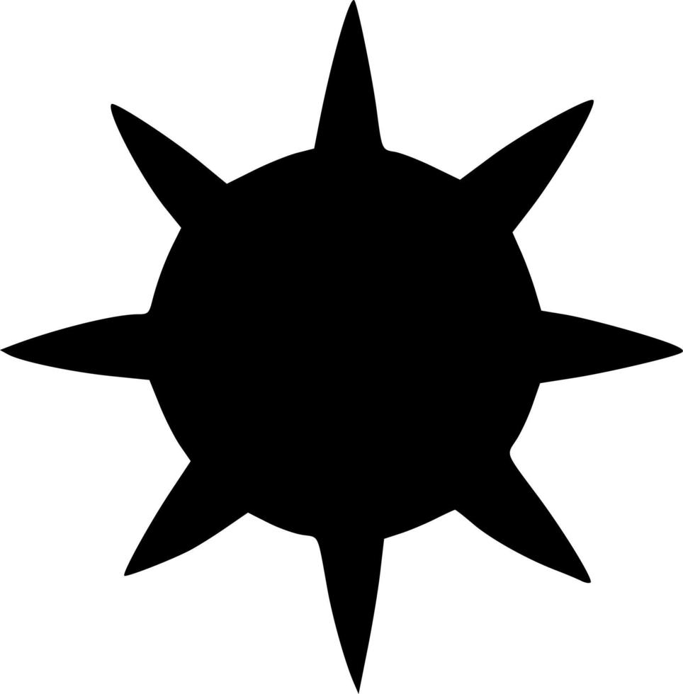 black and white of sun icon vector