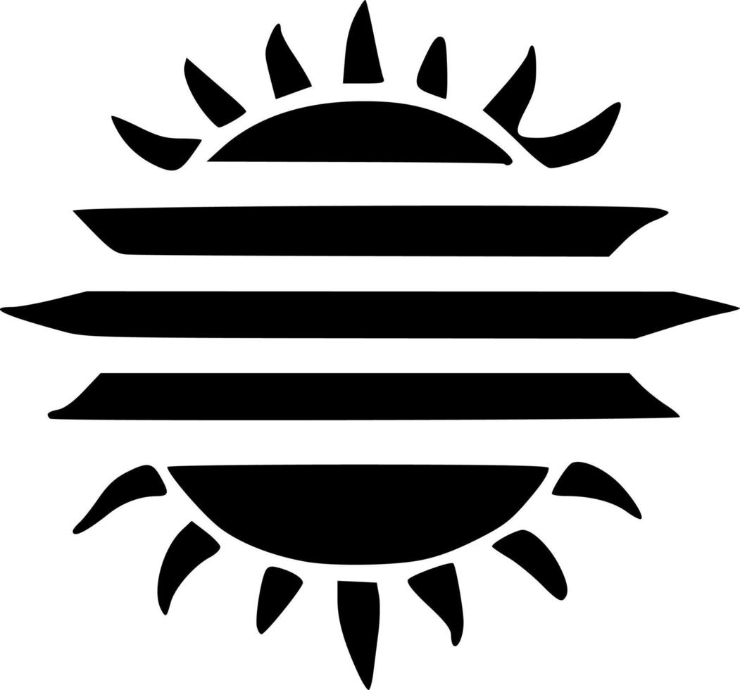 black and white of sun icon vector