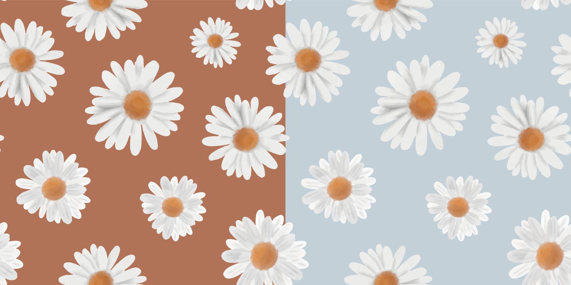 Floral Seamless Pattern with Chamomile Flowers. Natural Background with Daisy Flowers for Spring Summer Design Wallpaper, Decoration, Print. vector