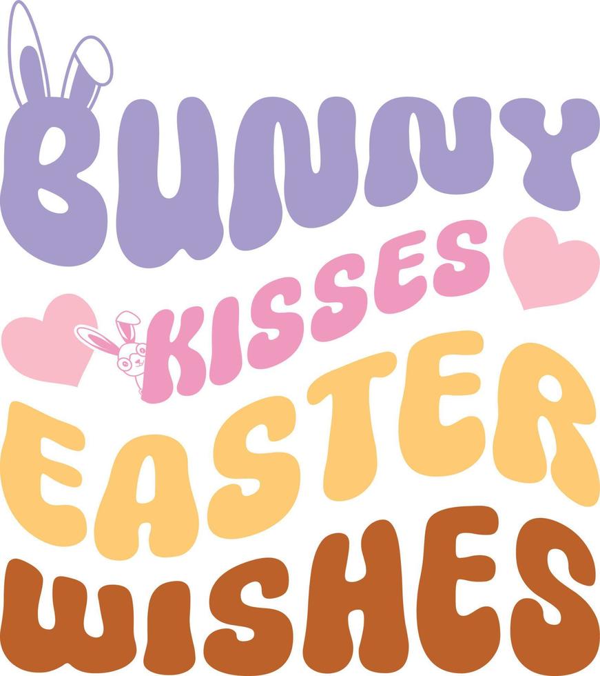 happy easter Groovy svg design, easter bunny Quotes design vector