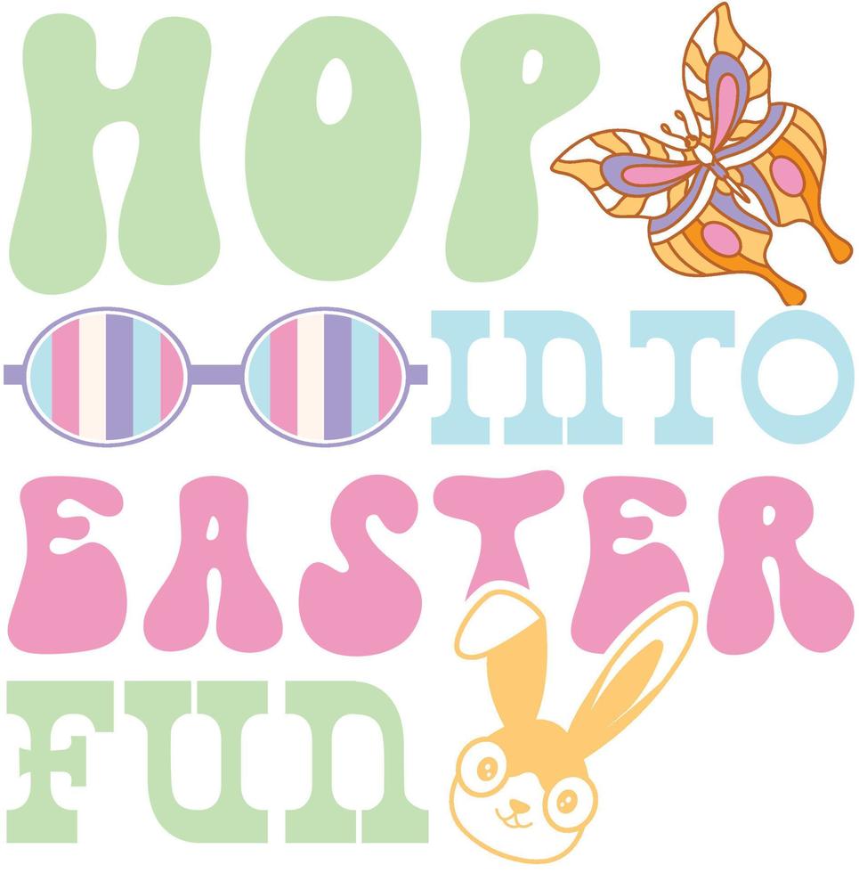 happy easter Groovy svg design, easter bunny Quotes design vector