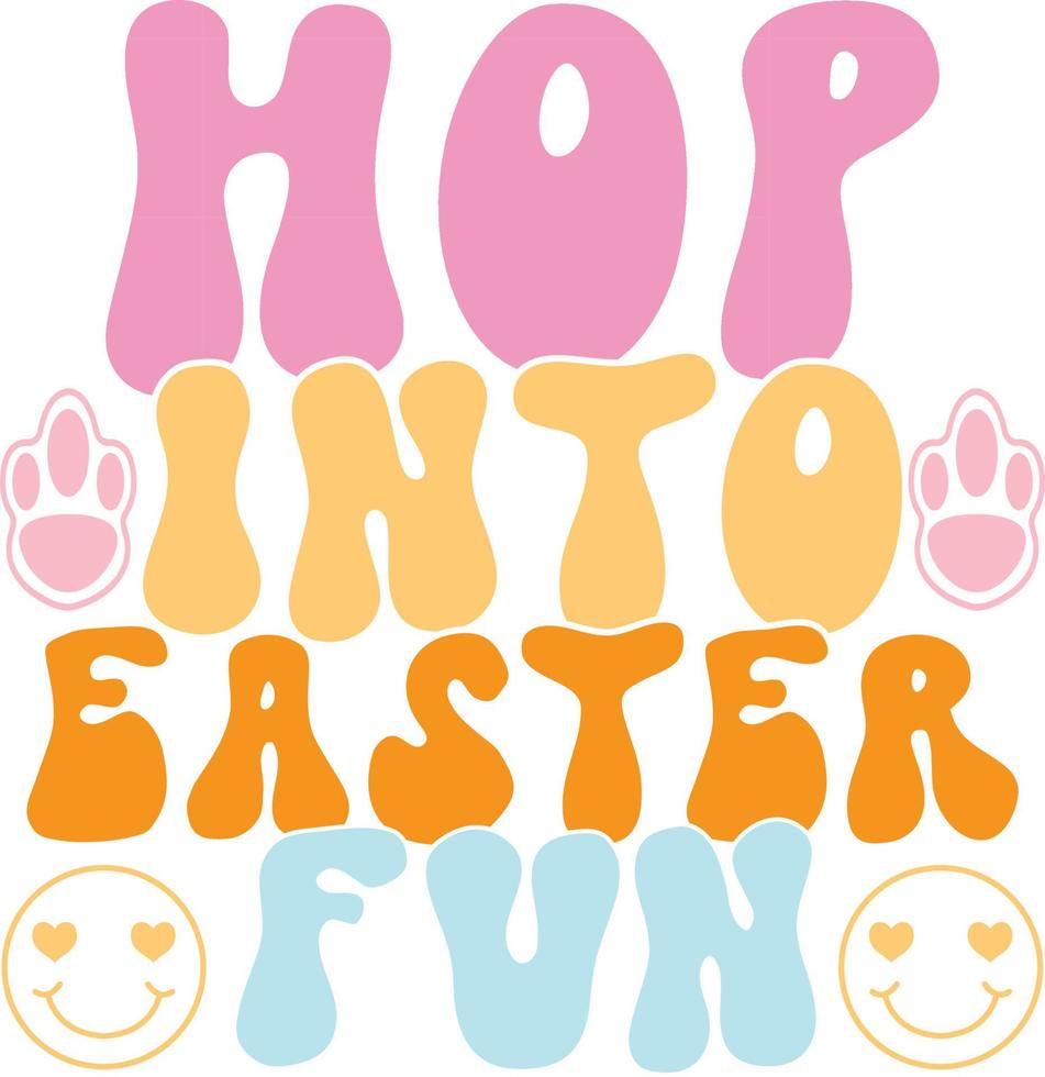 happy easter Groovy svg design, easter bunny Quotes design vector