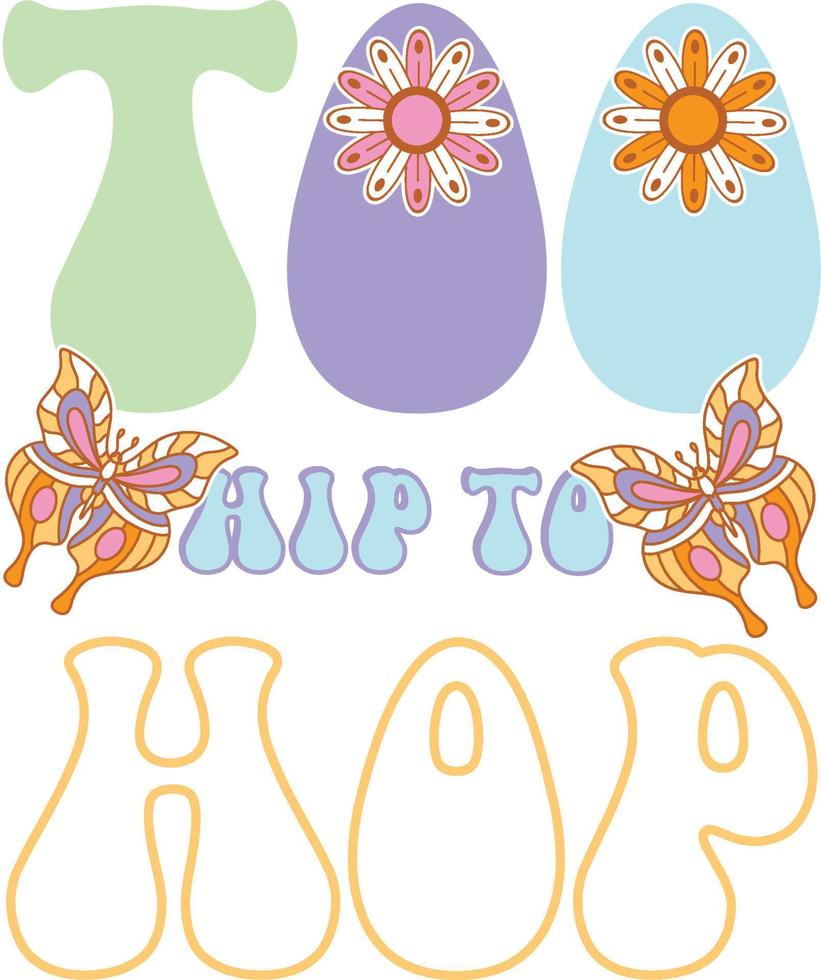 happy easter Groovy svg design, easter bunny Quotes design vector