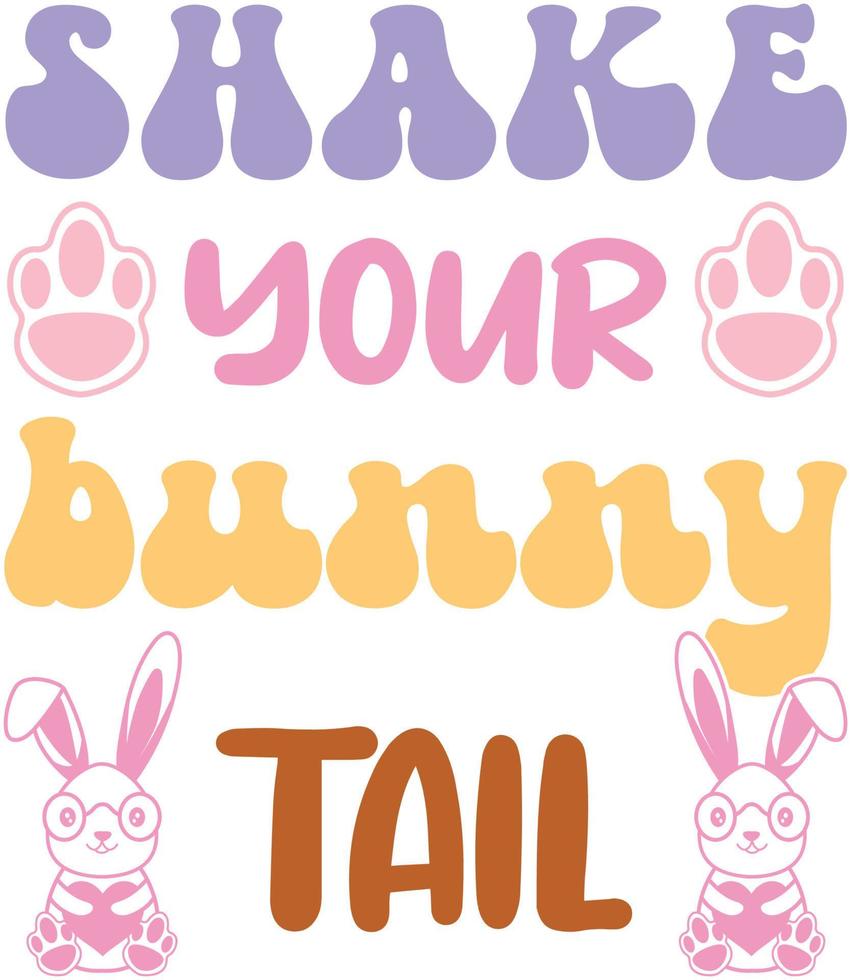 happy easter Groovy svg design, easter bunny Quotes design vector