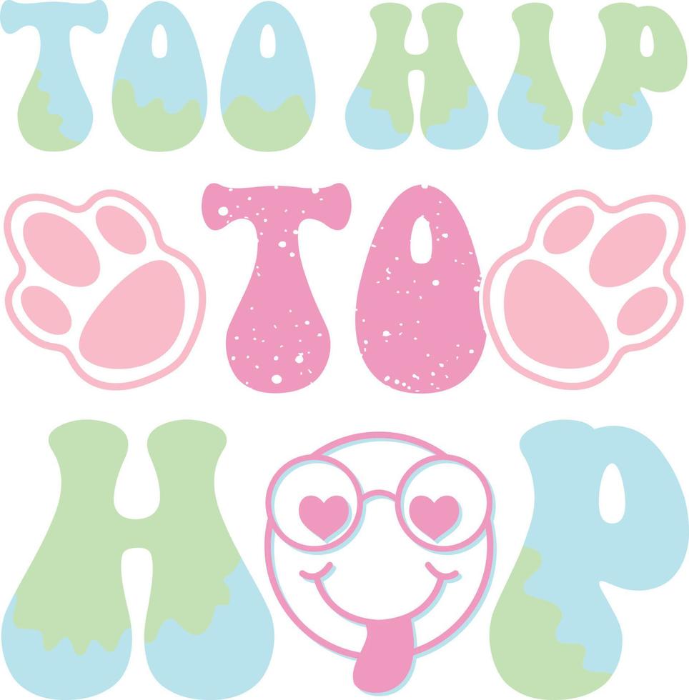 happy easter Groovy svg design, easter bunny Quotes design vector