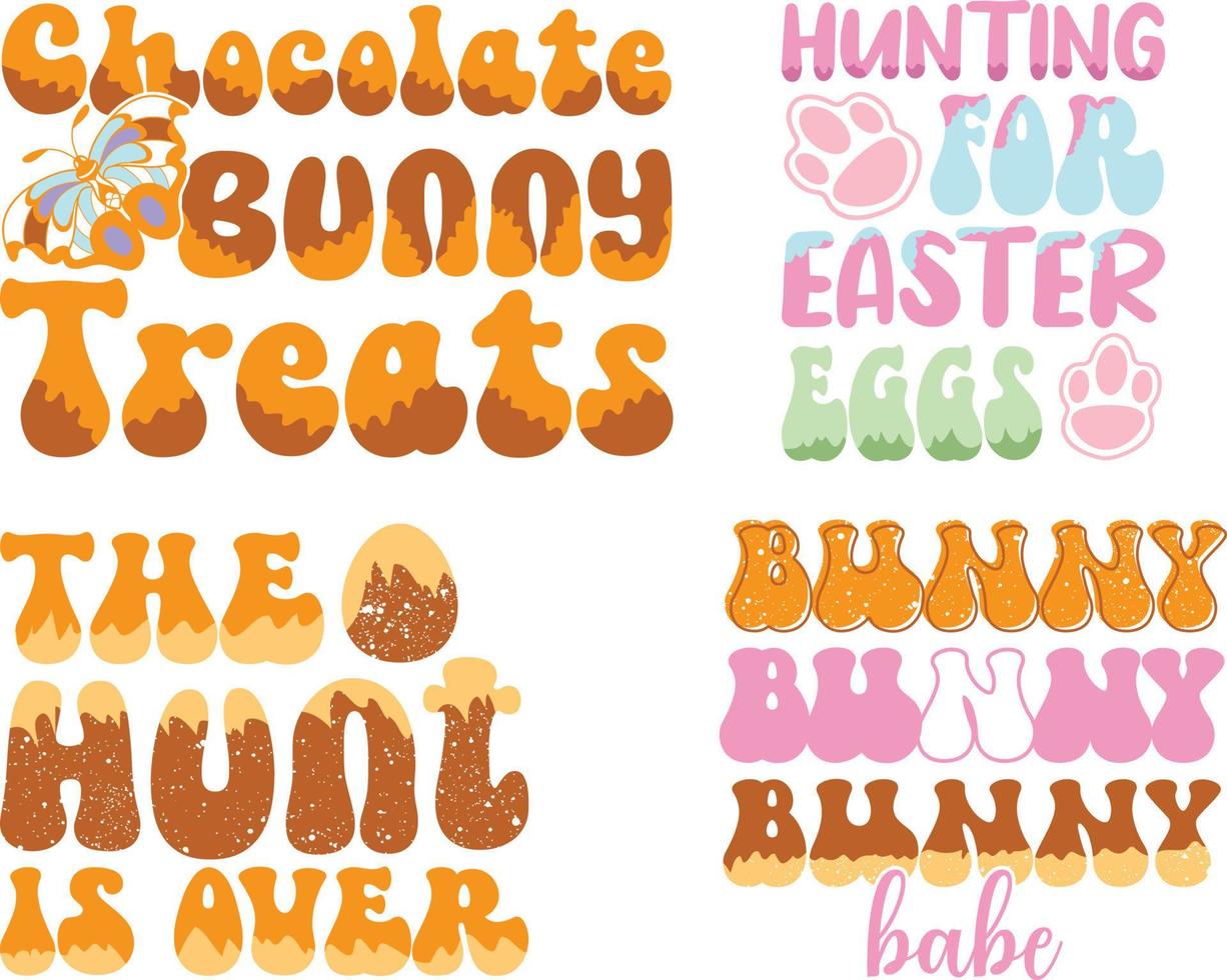 happy easter Groovy svg design, easter bunny Quotes design vector