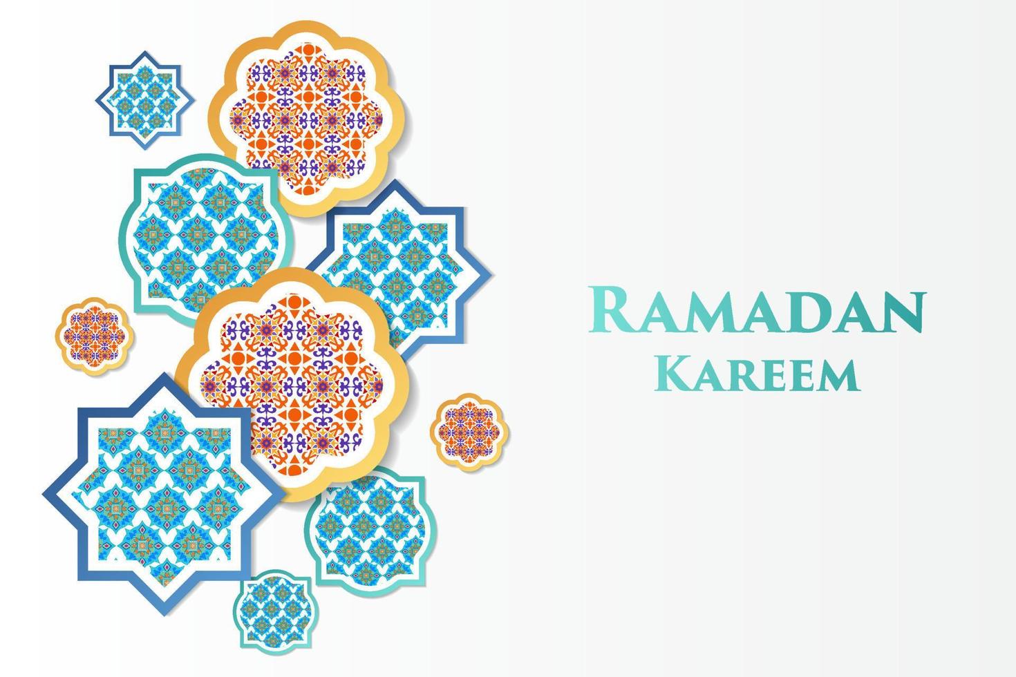 ramadan kareem background illustration with arabic ornaments vector