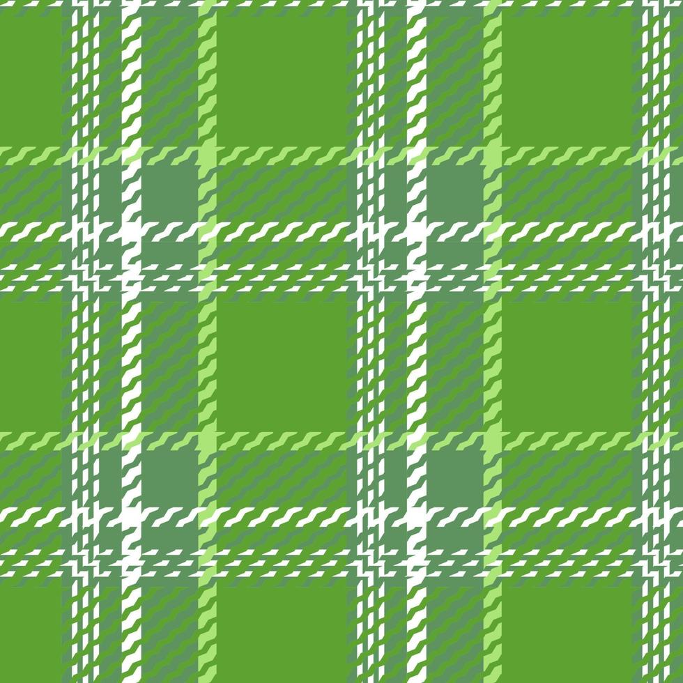 Plaid check pattern in green and white.Seamless fabric texture for print. vector