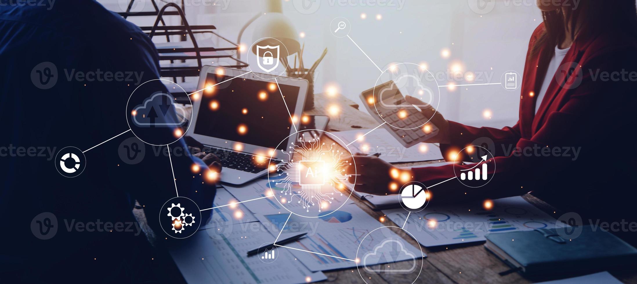 Digital transformation technology strategy, IoT, internet of things. transformation of ideas and the adoption of technology in business in the digital age, enhancing global business capabilities. Ai photo