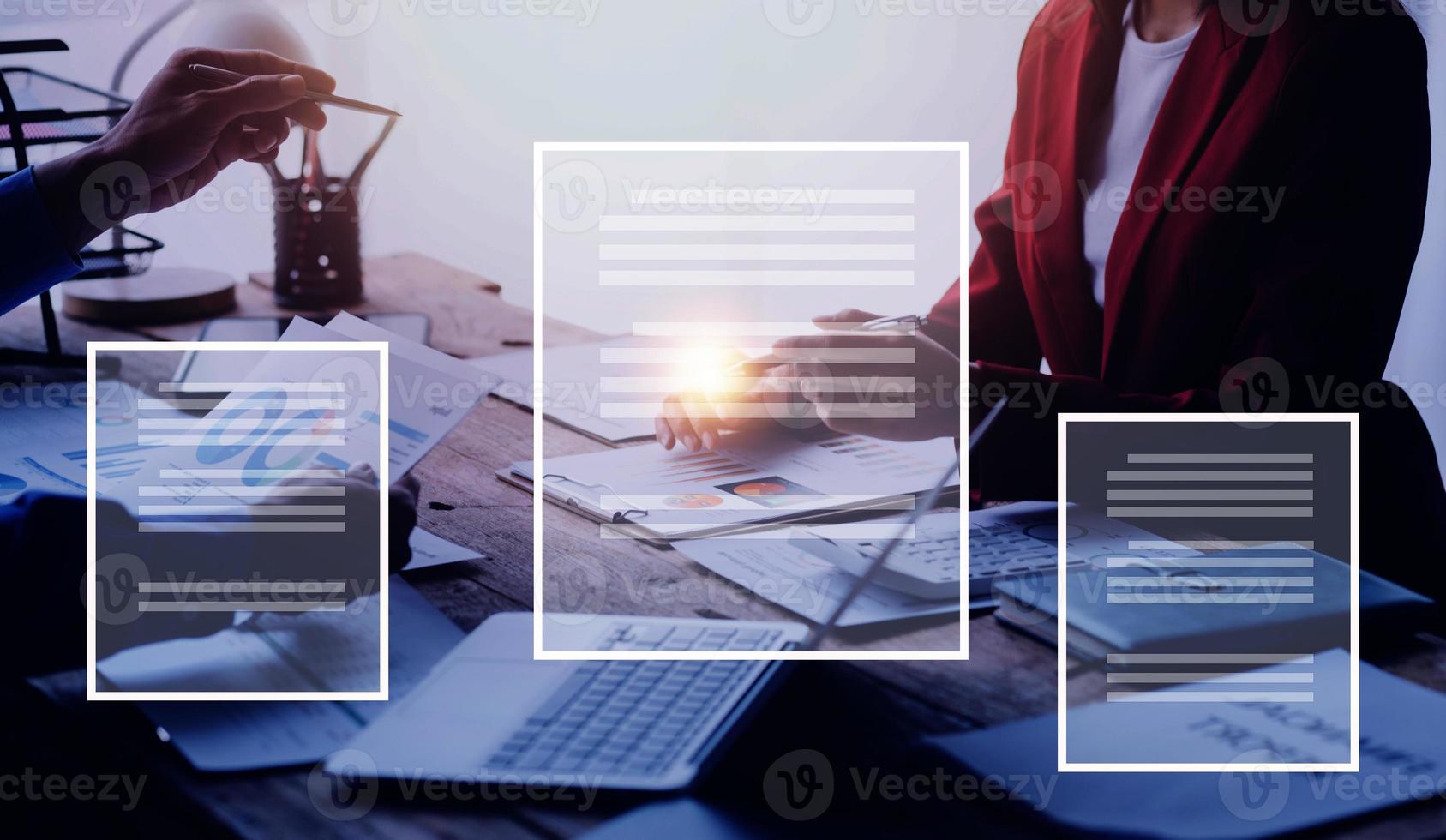 Document Management System, Online business contract Electronic signature, e-signing, digital document management, paperless office, signing business contract concept. photo