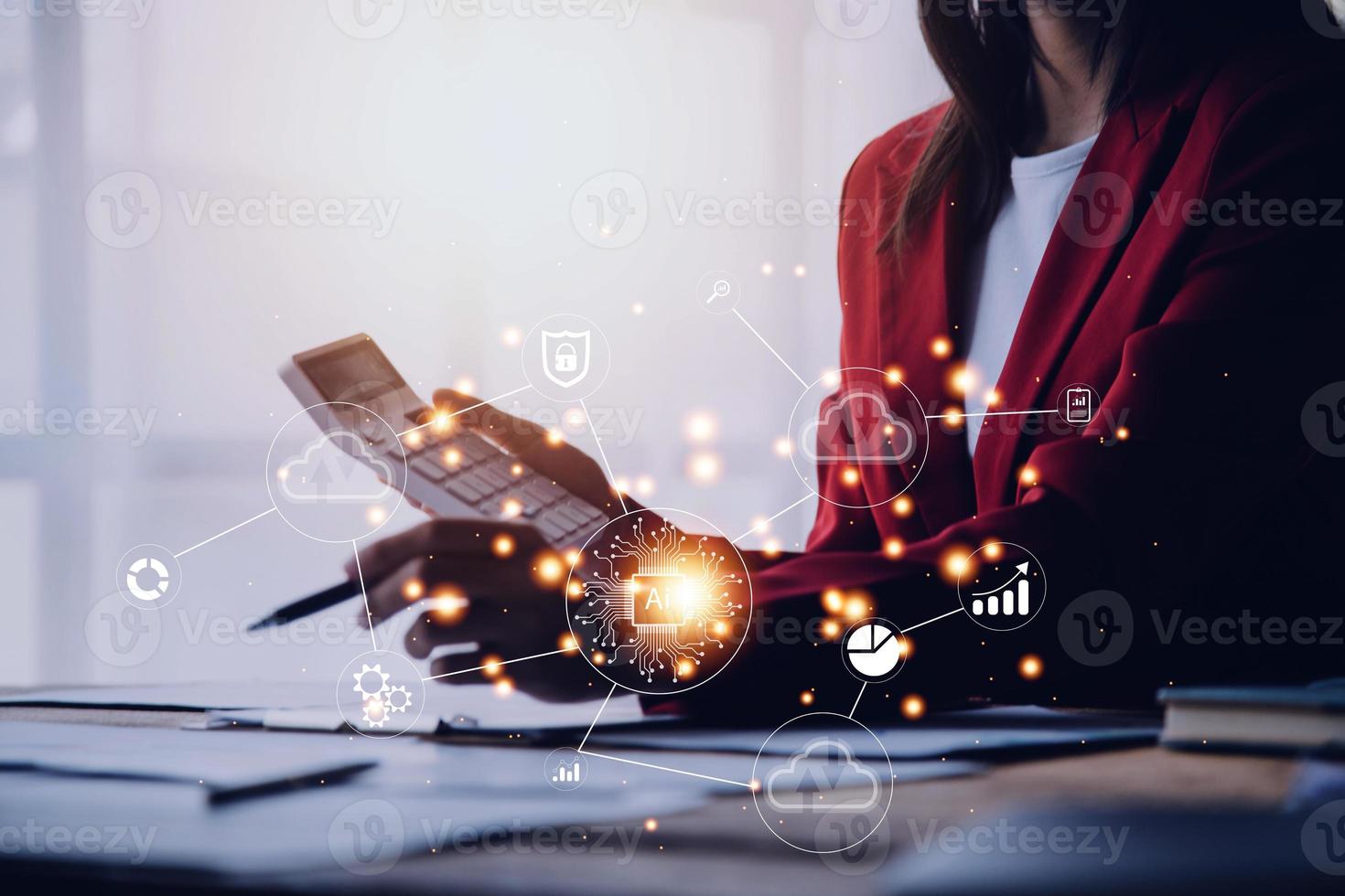 Digital transformation technology strategy, IoT, internet of things. transformation of ideas and the adoption of technology in business in the digital age, enhancing global business capabilities. Ai photo