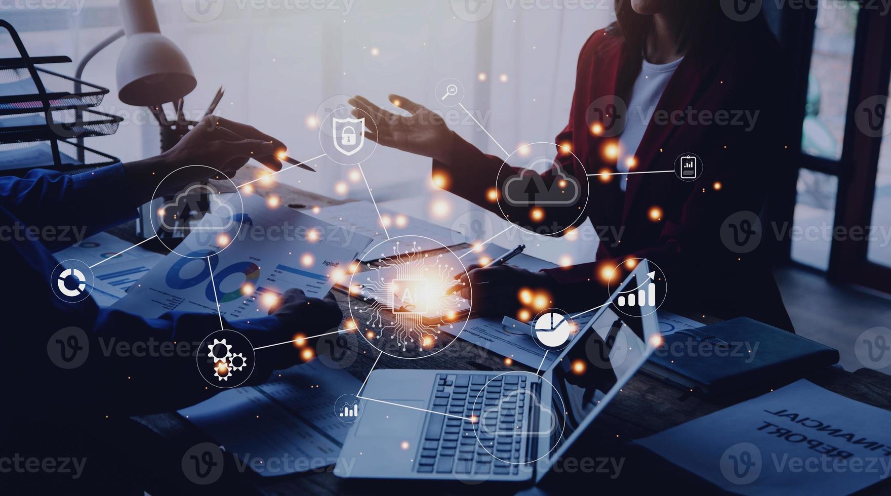 Digital transformation technology strategy, IoT, internet of things. transformation of ideas and the adoption of technology in business in the digital age, enhancing global business capabilities. Ai photo