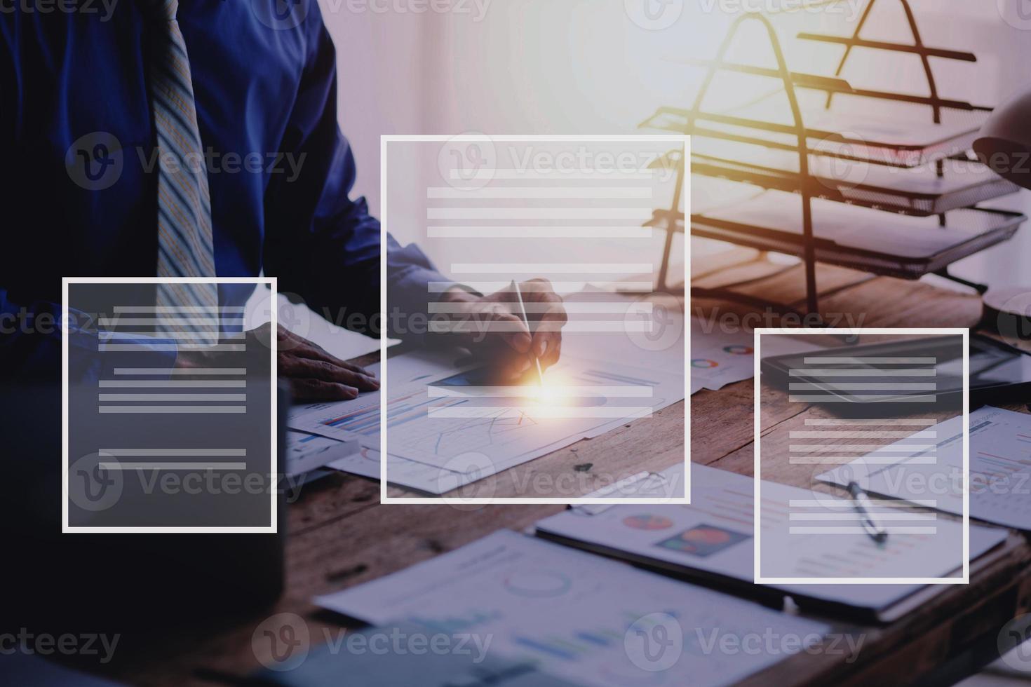 Document Management System, Online business contract Electronic signature, e-signing, digital document management, paperless office, signing business contract concept. photo