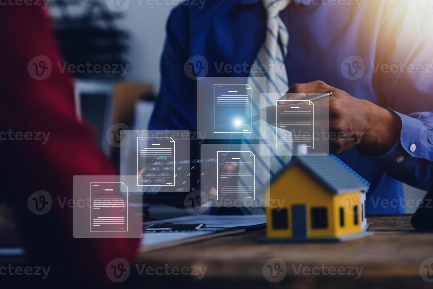 Document Management System, Online business contract Electronic signature, e-signing, digital document management, paperless office, signing business contract concept. photo