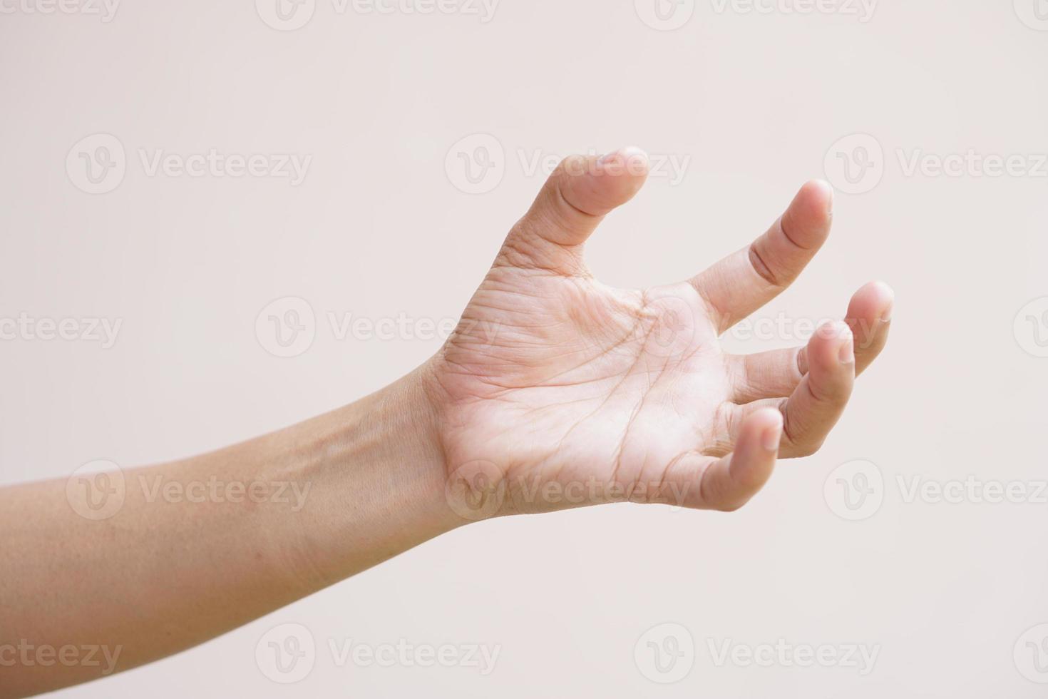 Asian woman having locked fingers photo