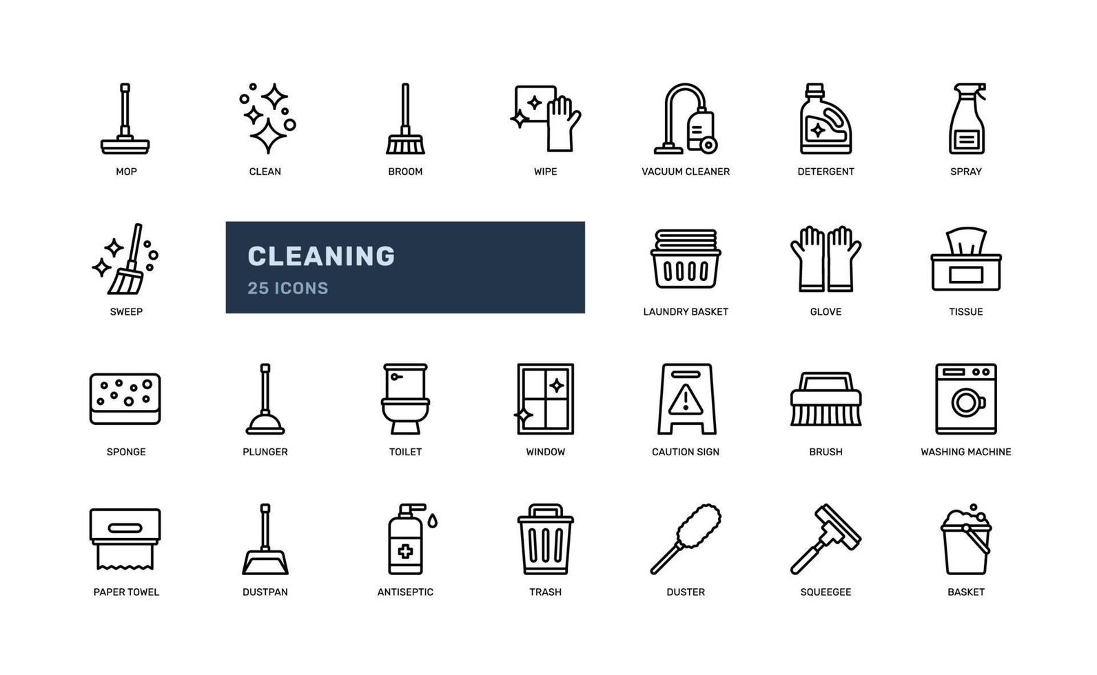 cleaning washing laundry household service for hygiene detailed outline line icon set vector