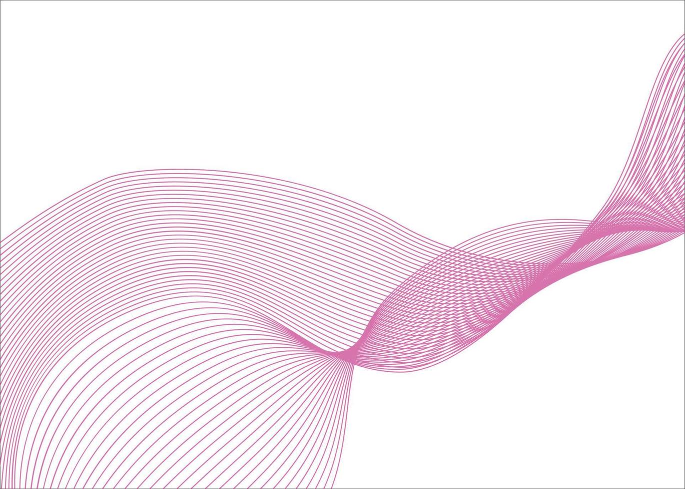 Soft pink wave of lines. Dynamic sound wave. Optical art design element. Vector background.