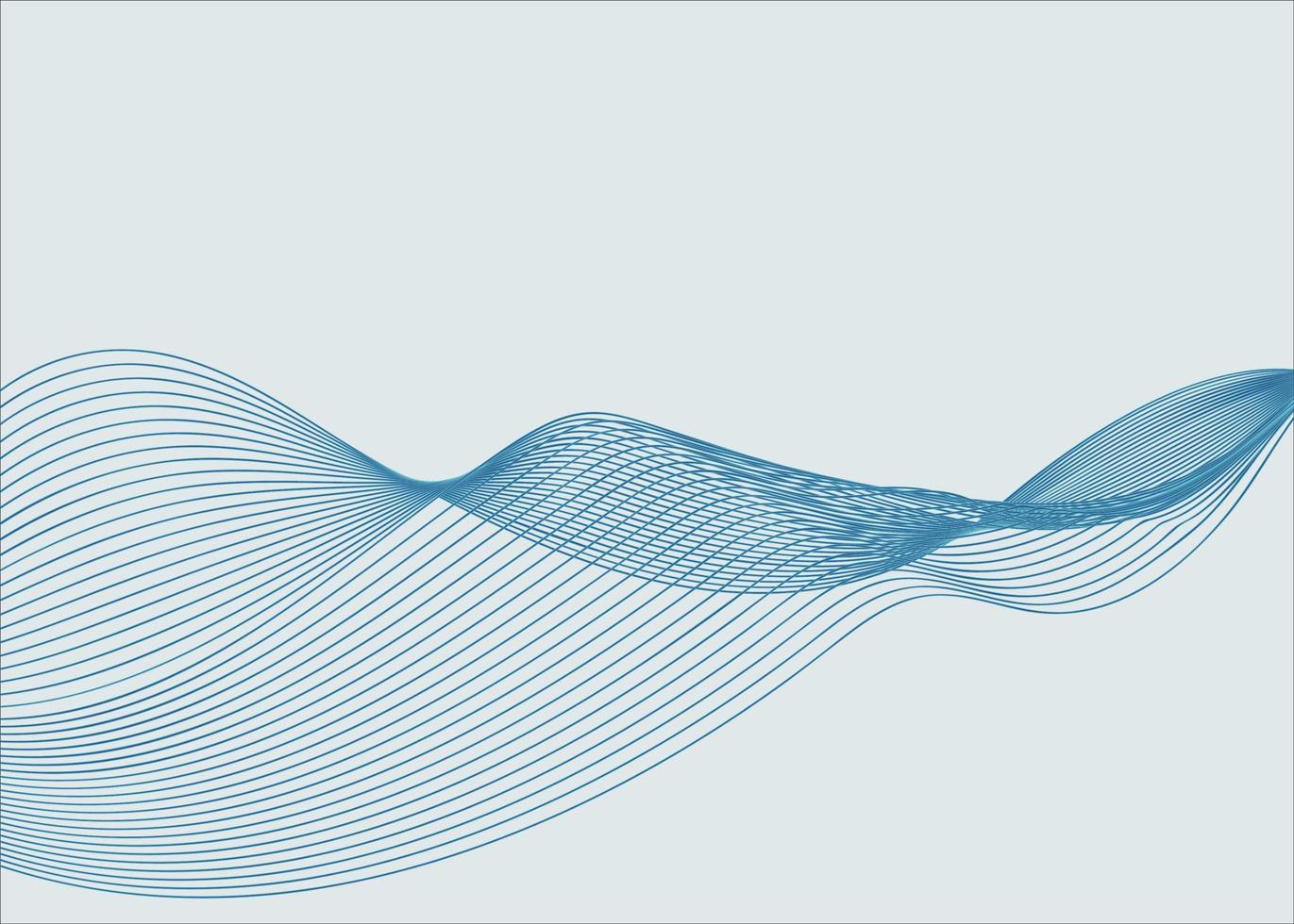 Abstract blue wave on a gray background. Dynamic sound wave. Optical art design element. Vector illustration.