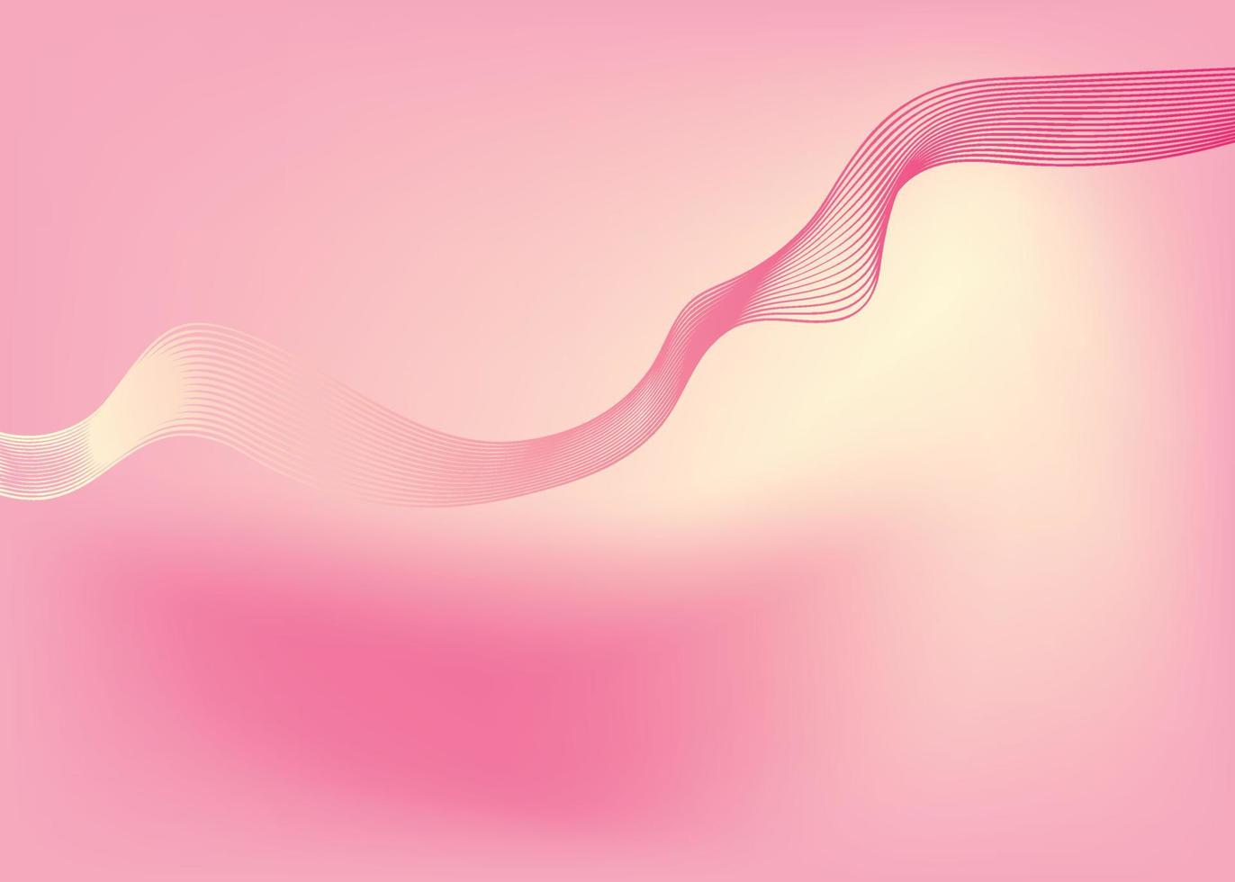 Abstract pink wave with gradient on soft background. Dynamic sound wave. Optical art design element. Vector background.