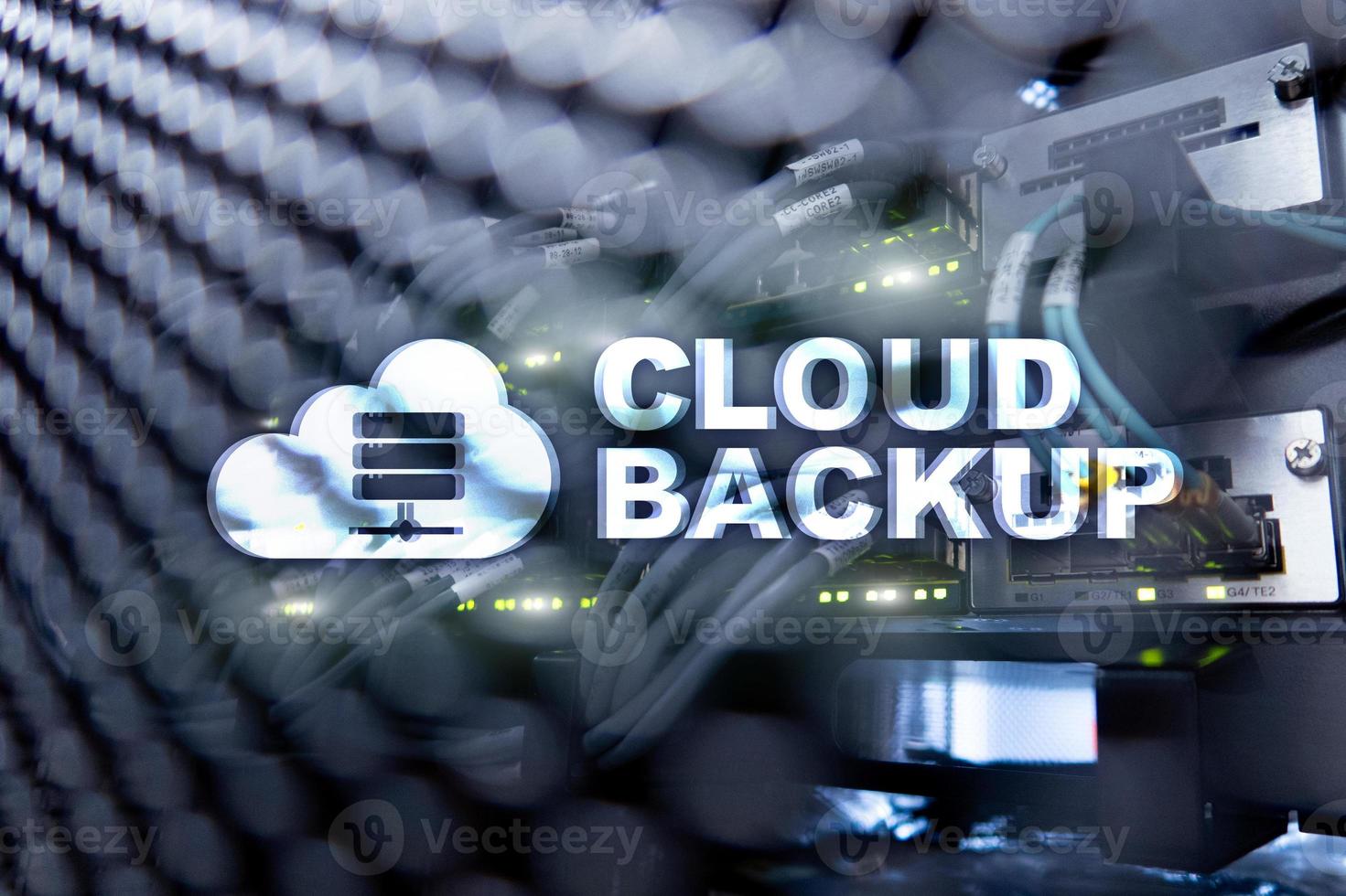 Cloud backup. Server data loss prevention. Cyber security. photo