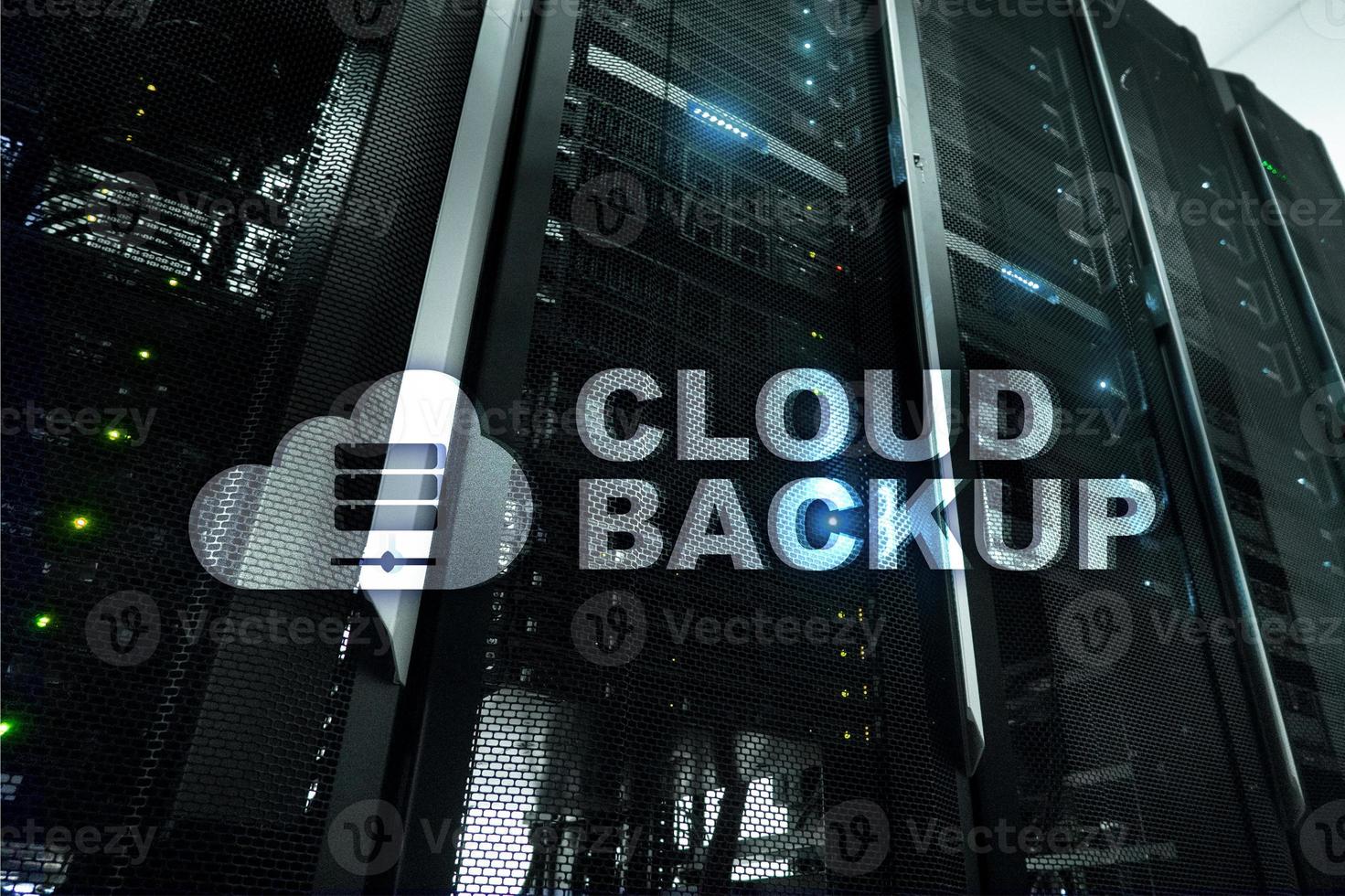 Cloud backup. Server data loss prevention. Cyber security. photo