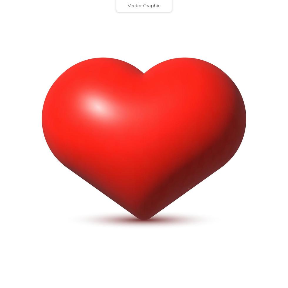 realista 3d icono de un rojo corazón es un Perfecto símbolo de amor. sus diseño capturas el esencia de el corazón símbolo, haciendo eso un ideal representación para relacionado con el amor conceptos. vector aislado 3d icono