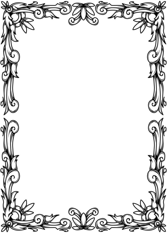 Classic luxury frame ink and line art design vector