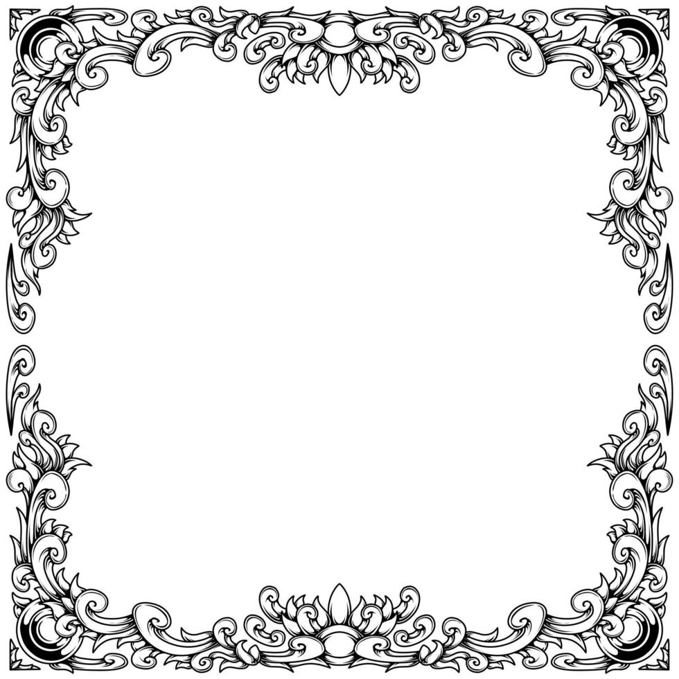 Classic luxury frame ink and line art design vector