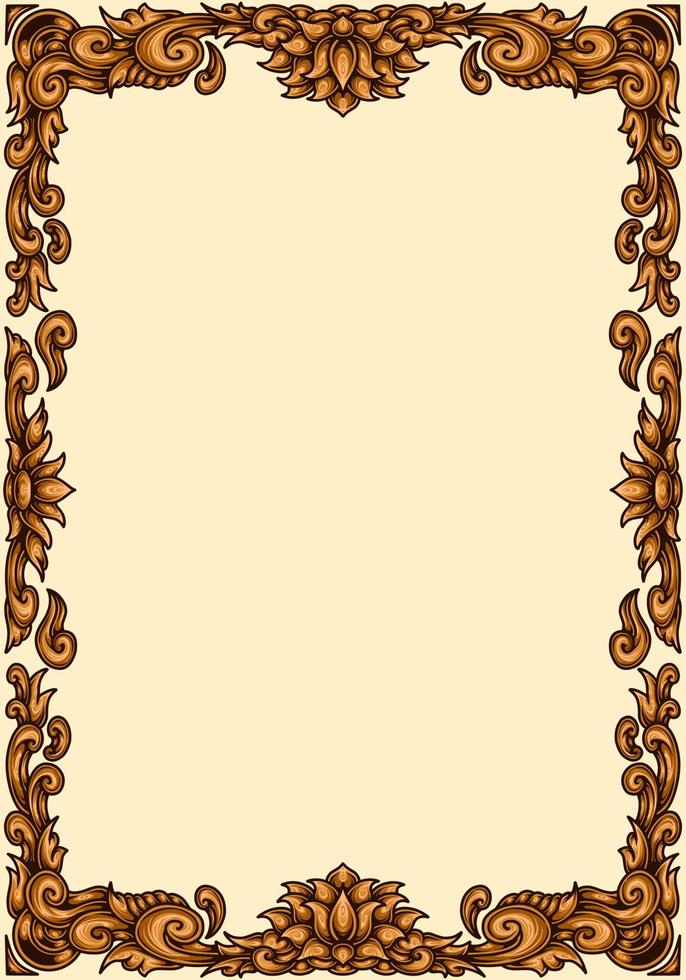 Classic style frame design with exquisite engraving and luxury vector