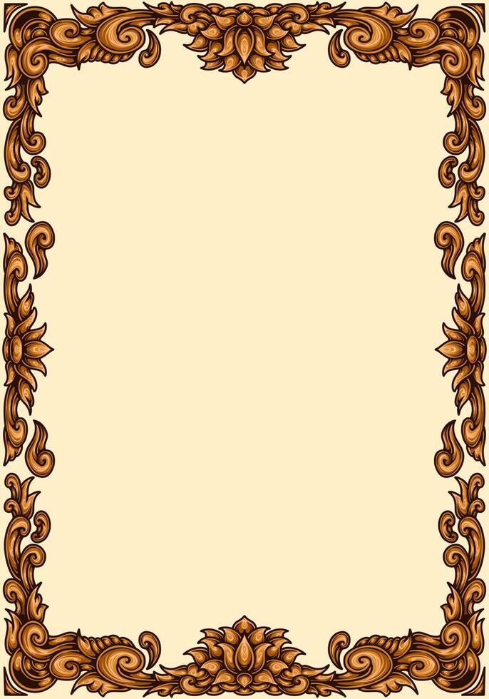 Classic style frame design with exquisite engraving and luxury vector