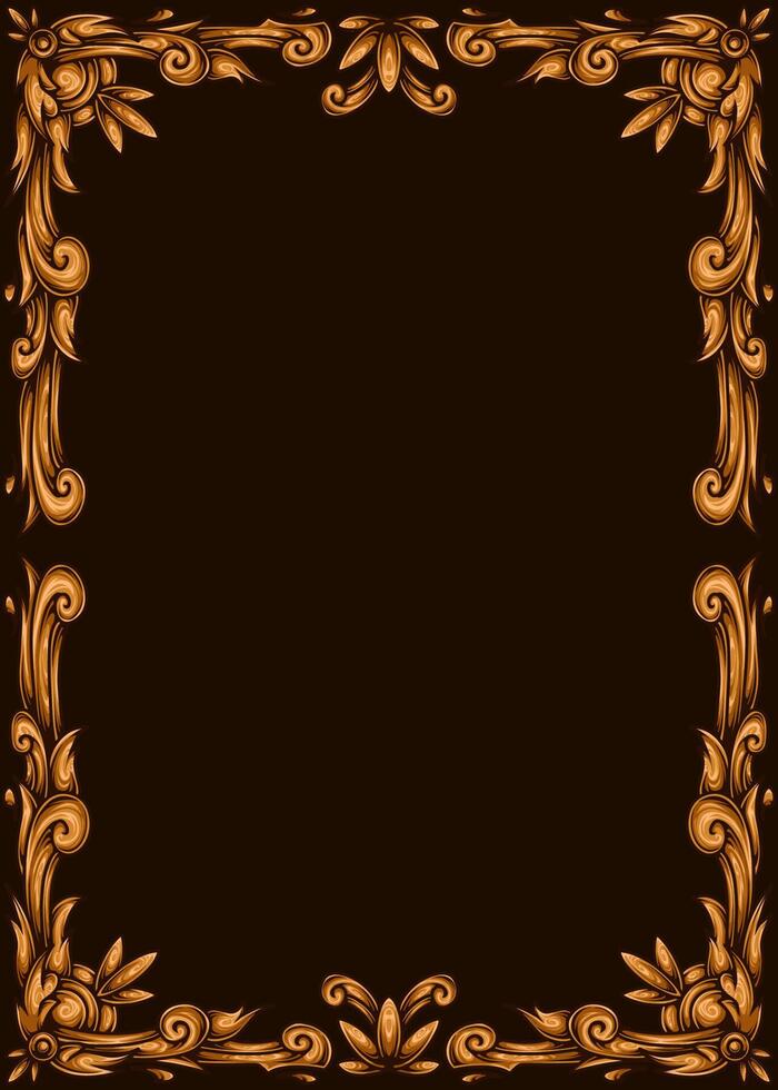 Classic style frame design with exquisite engraving and luxury vector