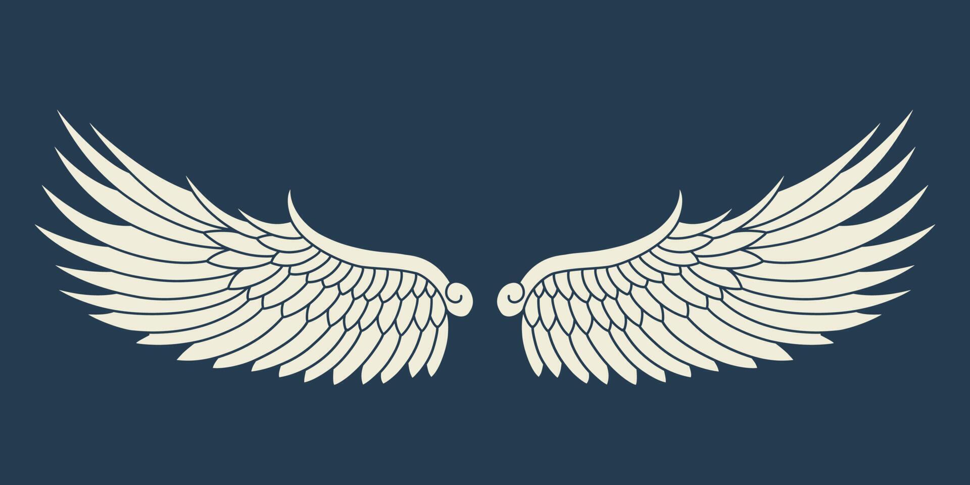 Vector logo icon white angel wings
