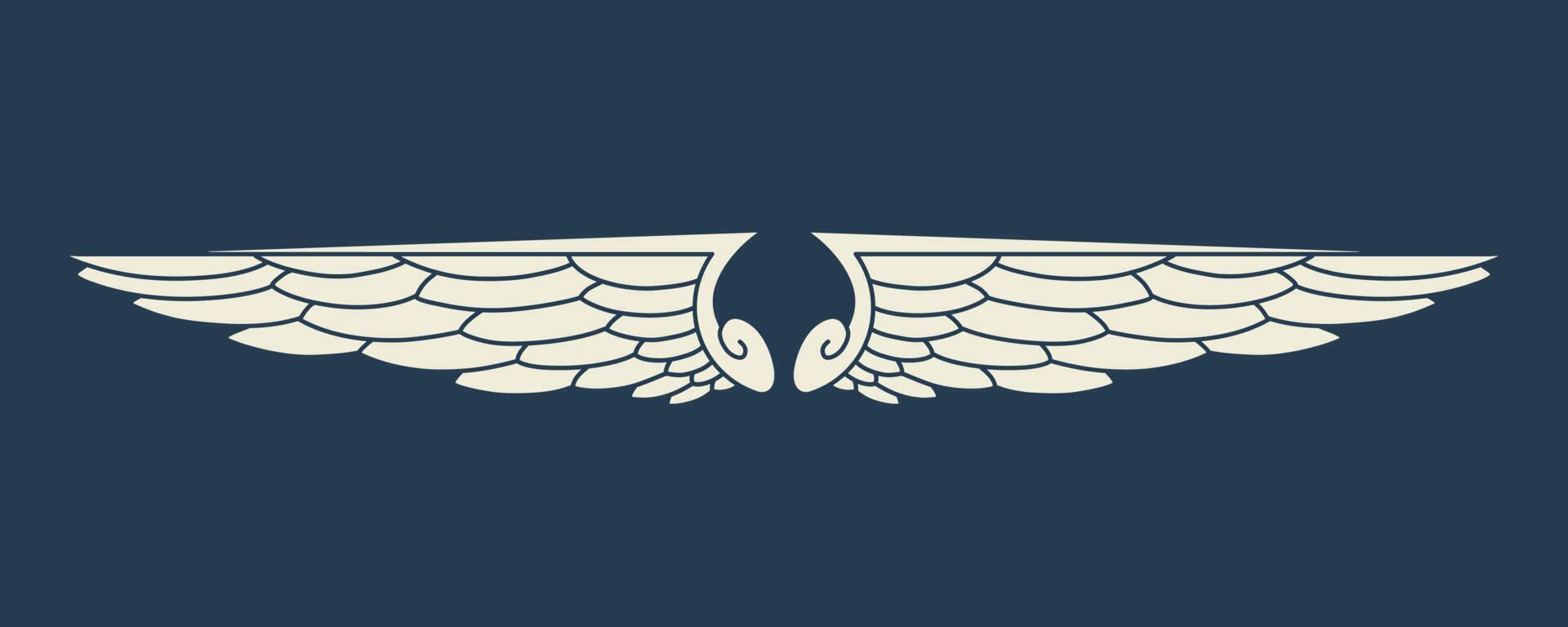 Vector logo icon white angel wings