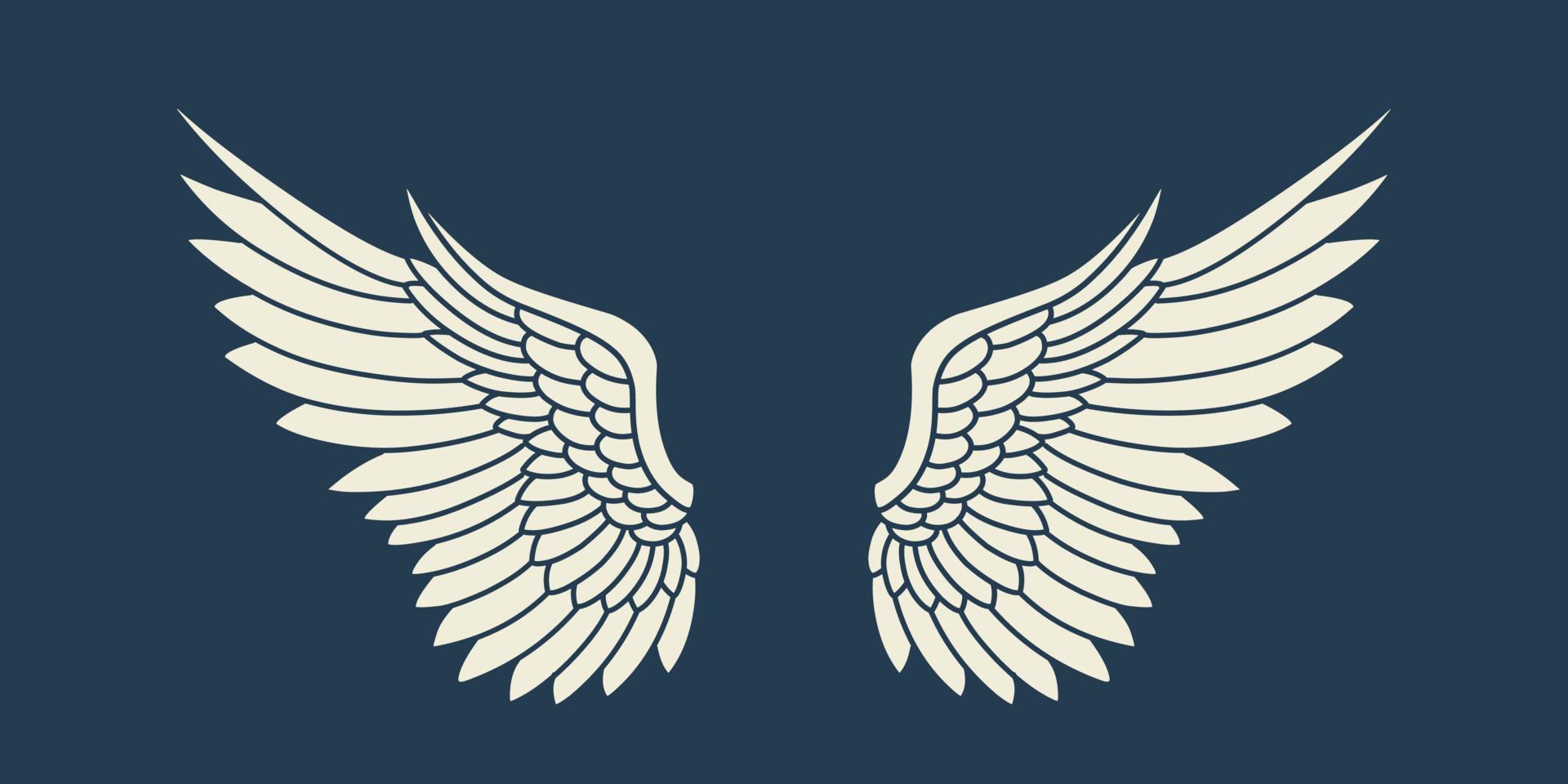 icono del logotipo vectorial alas de ángel blanco vector