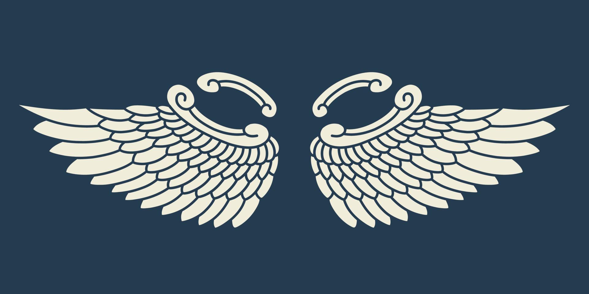 icono del logotipo vectorial alas de ángel blanco vector