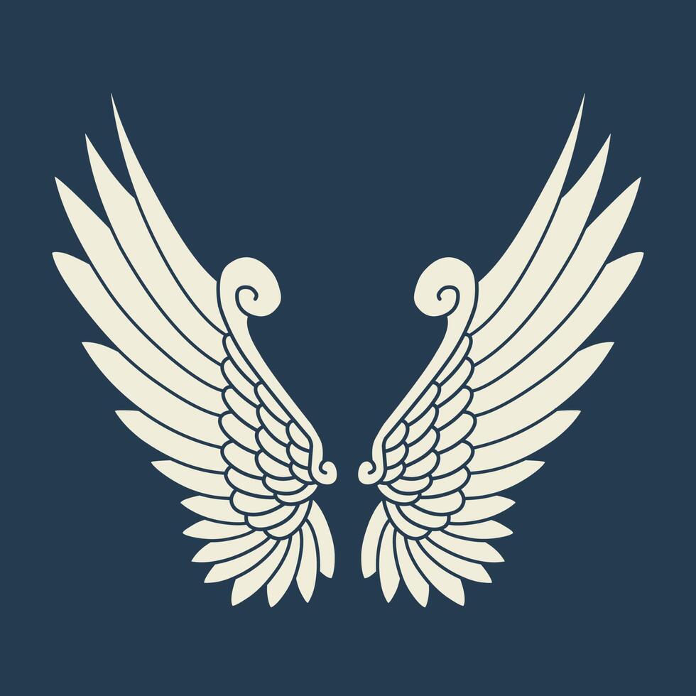 Vector logo icon white angel wings