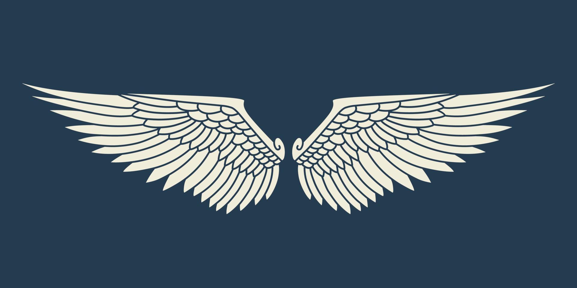 Vector logo icon white angel wings