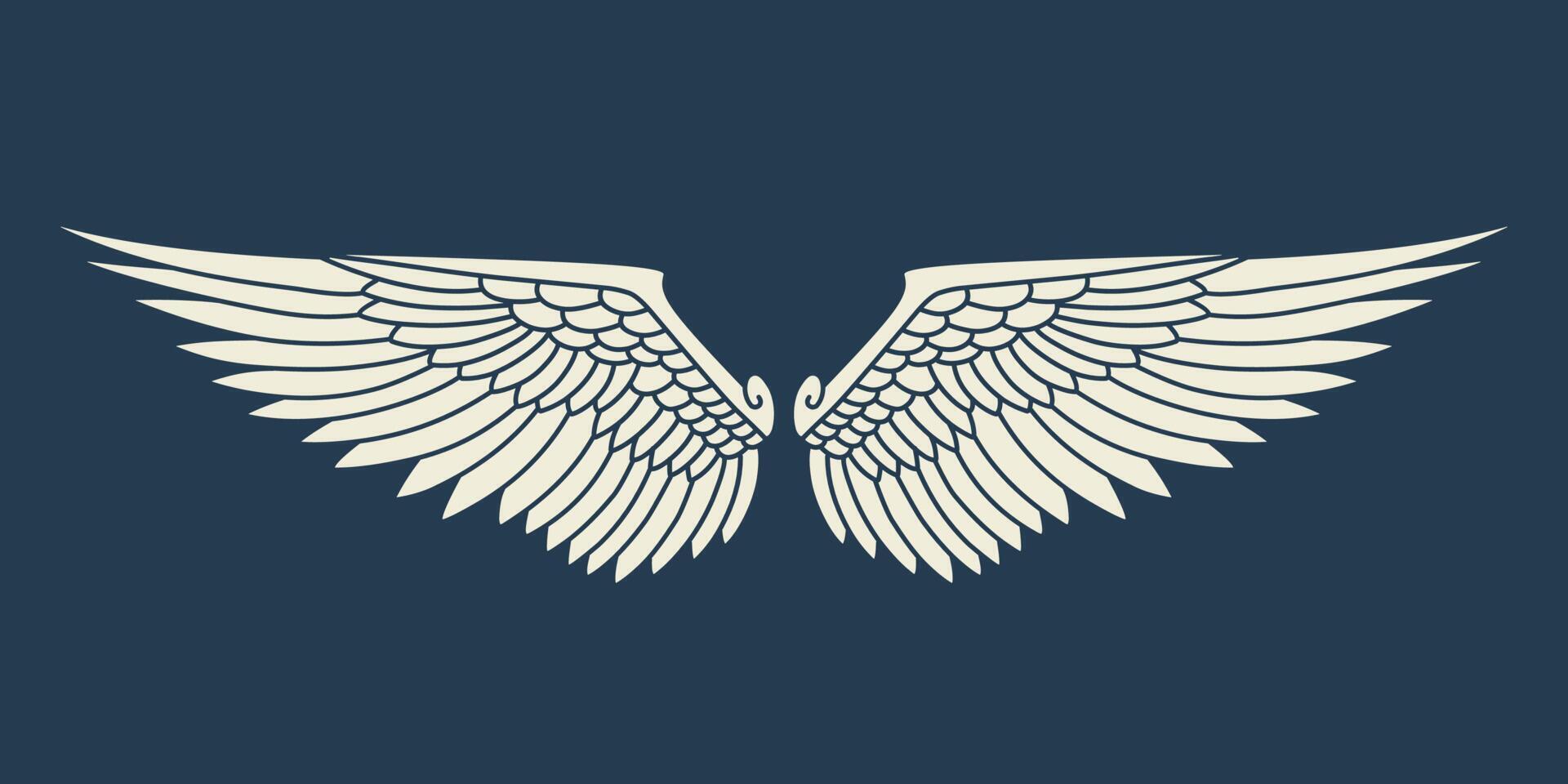 Vector logo icon white angel wings